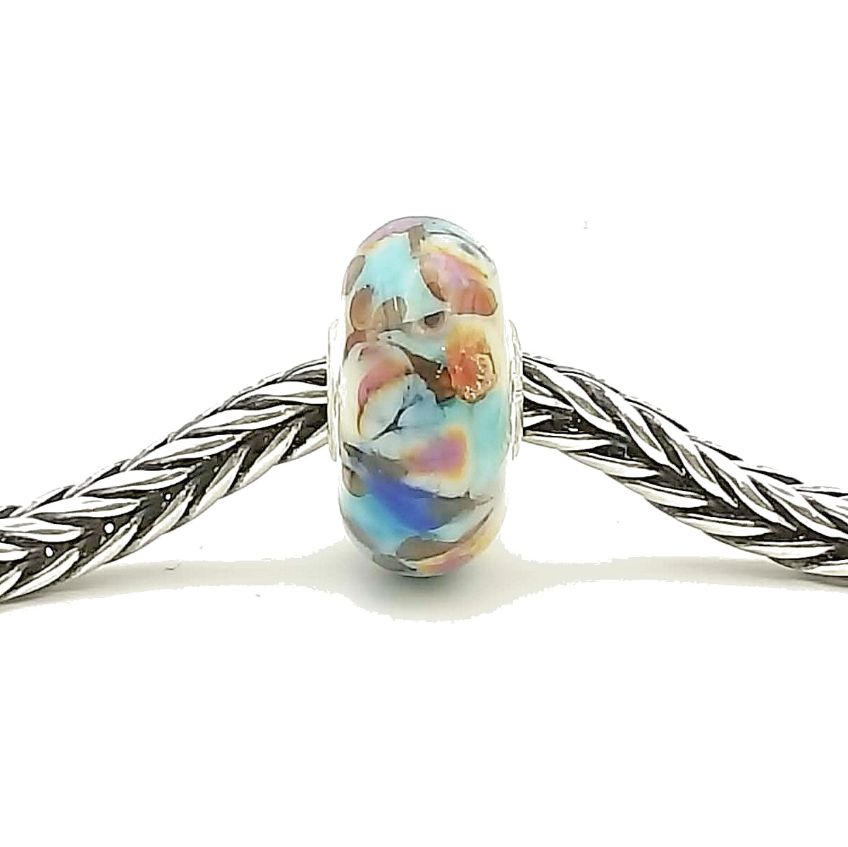 Autentico vetro Trollbeads Authentic Glass bead LAA Silver 925 Trollstone 1