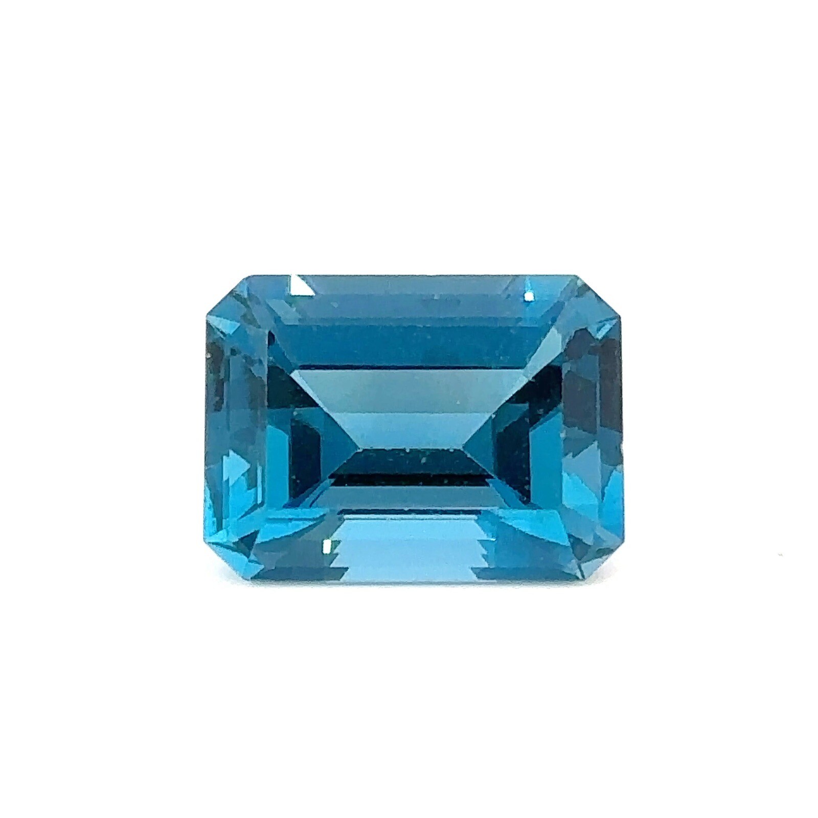 Natural London Blue Topaz Emerald Cut Loose Gemstone 16.04×12.05mm