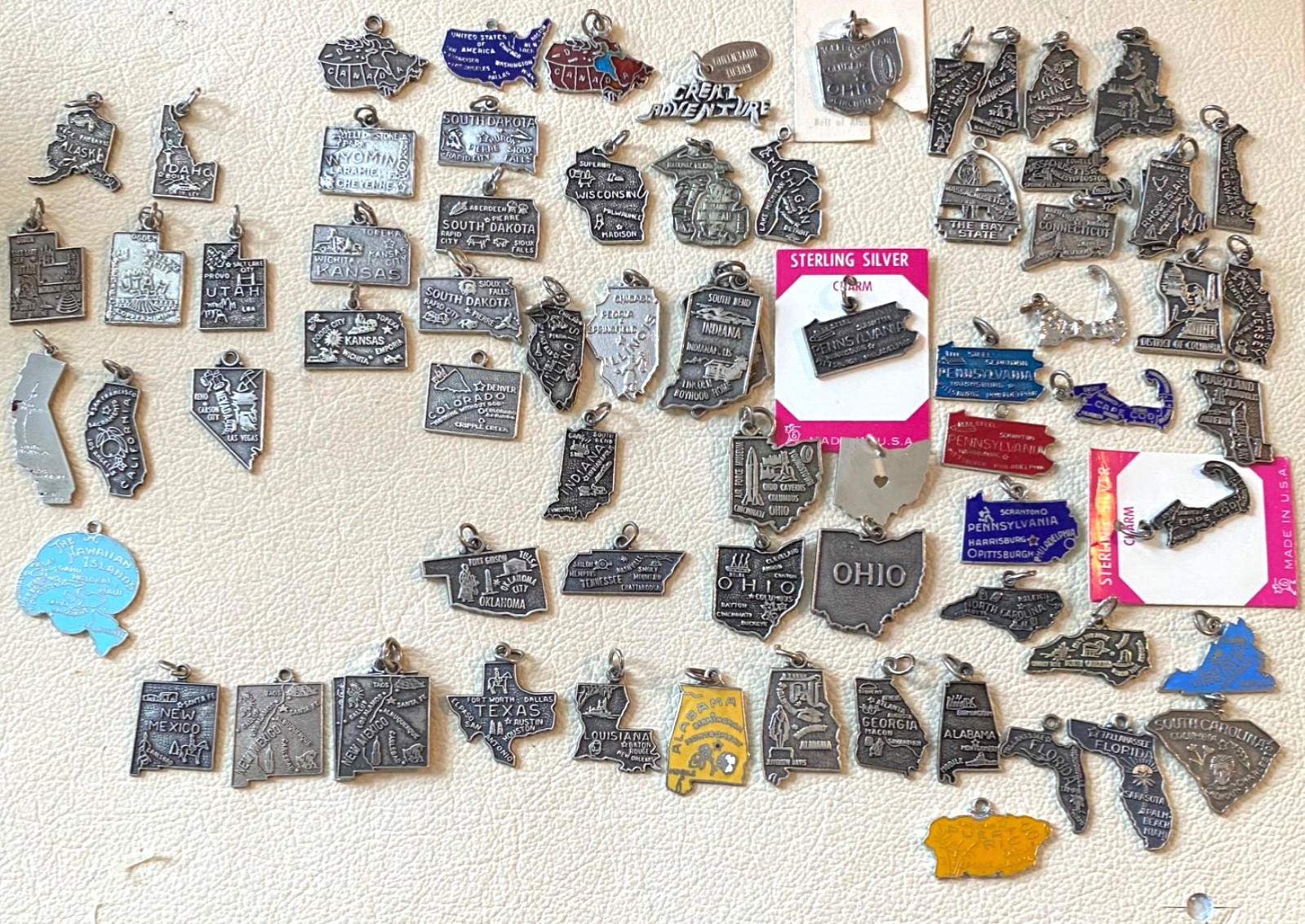 Vintage Sterling Silver US Map Charms CHOICE