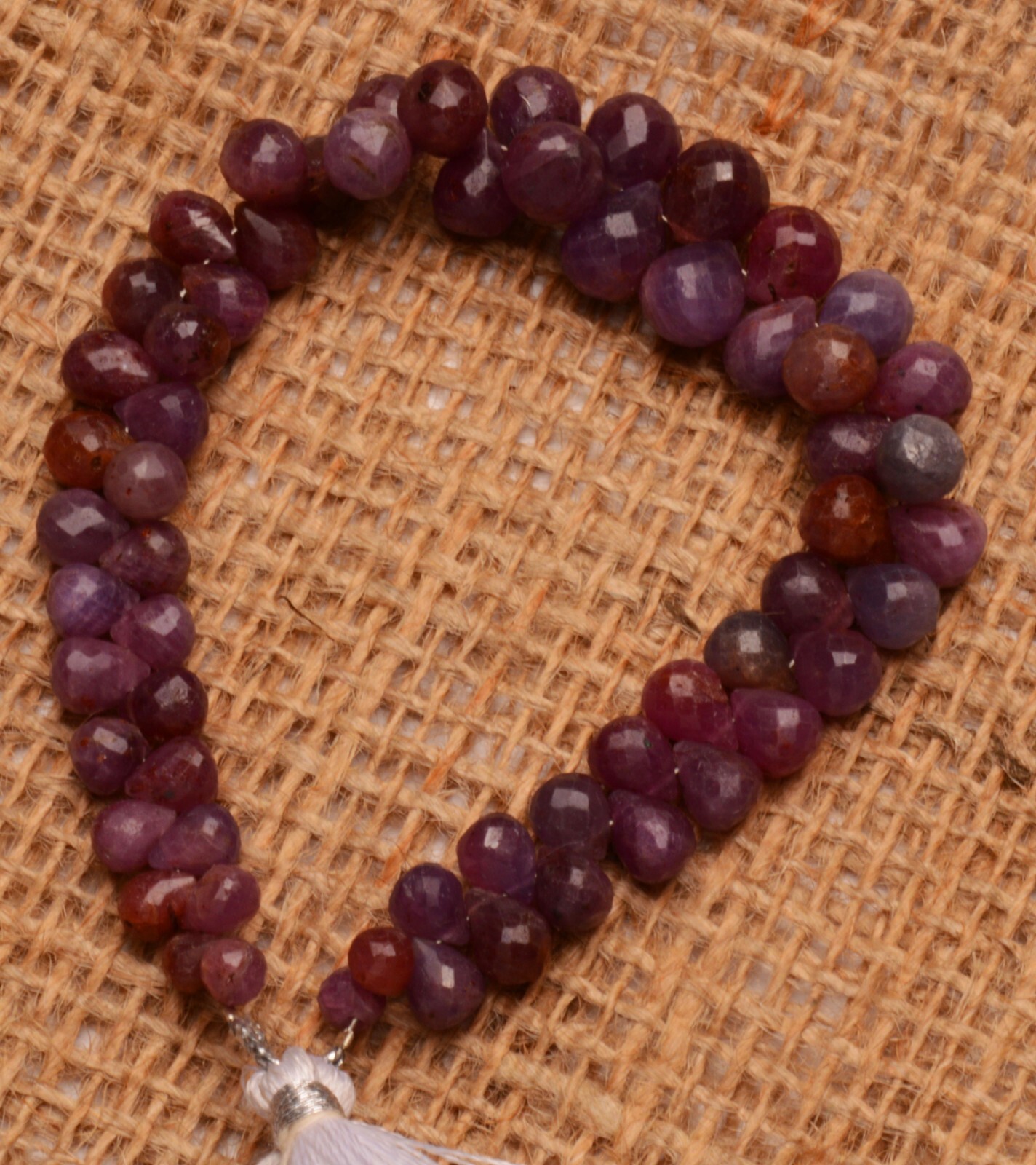 Natural Gem Myanmar Ruby Drop Cut Briolette 7×5 to 9×7 mm Size Jewelry Beads 8″