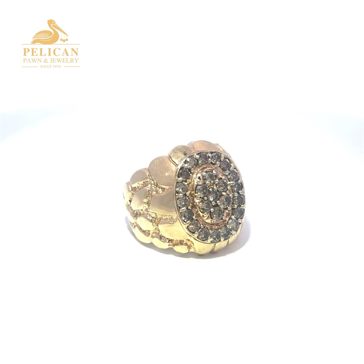 MEN’S 10KT GOLD DIAMOND CLUSTER RING (uol-ly) (PDS040216)