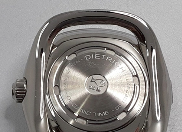 DIETRICH Organic Time OT-3 Automatic Silver Gray Dial Mens Watch Leather 44mm