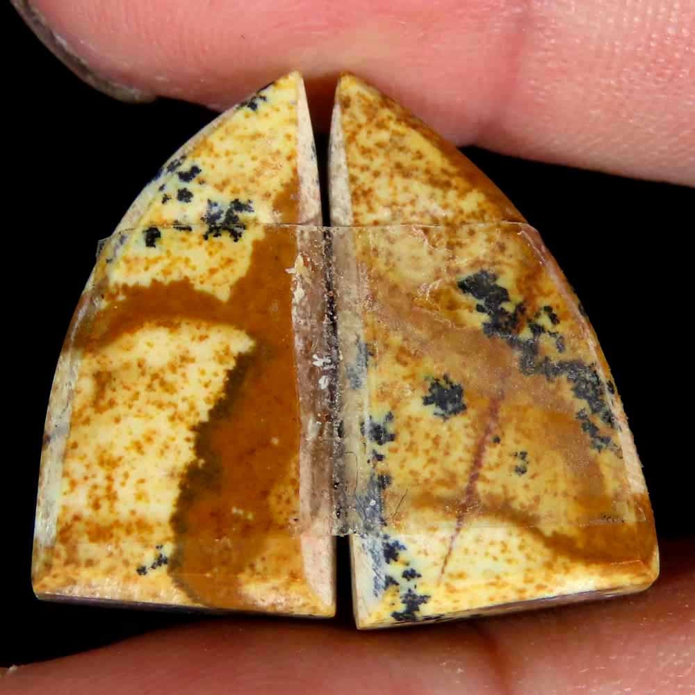 20.20Cts.100% Natural Designer Picture Jasper Fancy 16x21x4mm cab Pair Gemstone