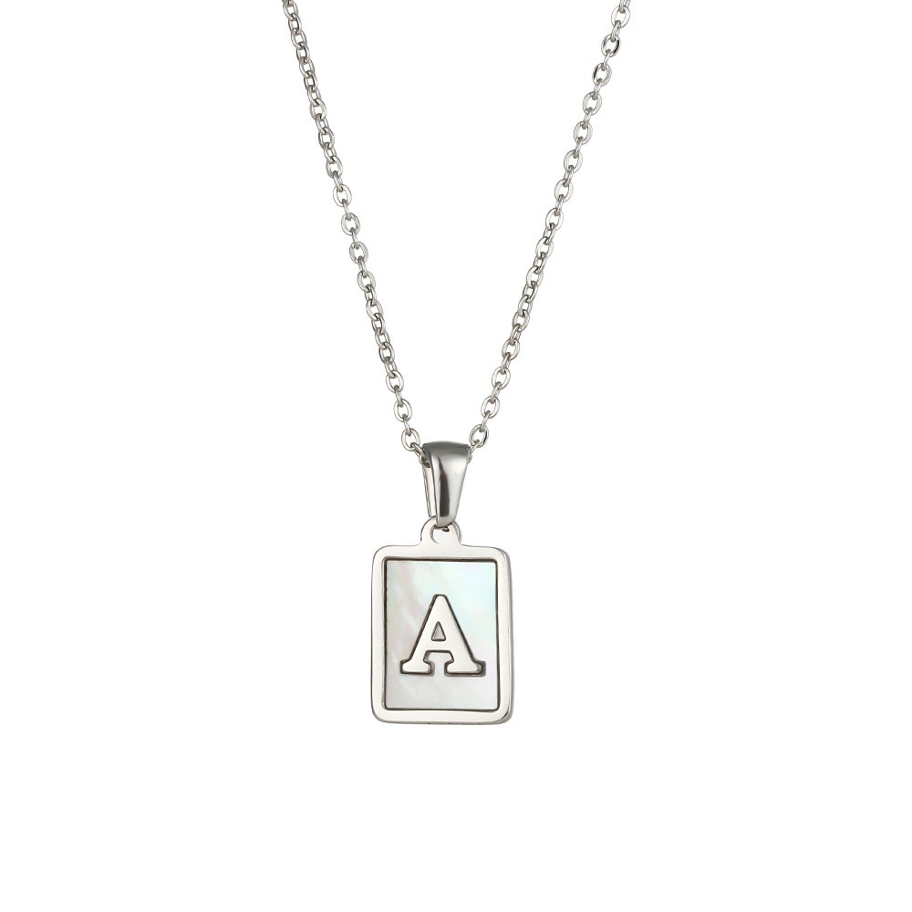 Stainless steel 26 exquisite letter fashion pendant necklace