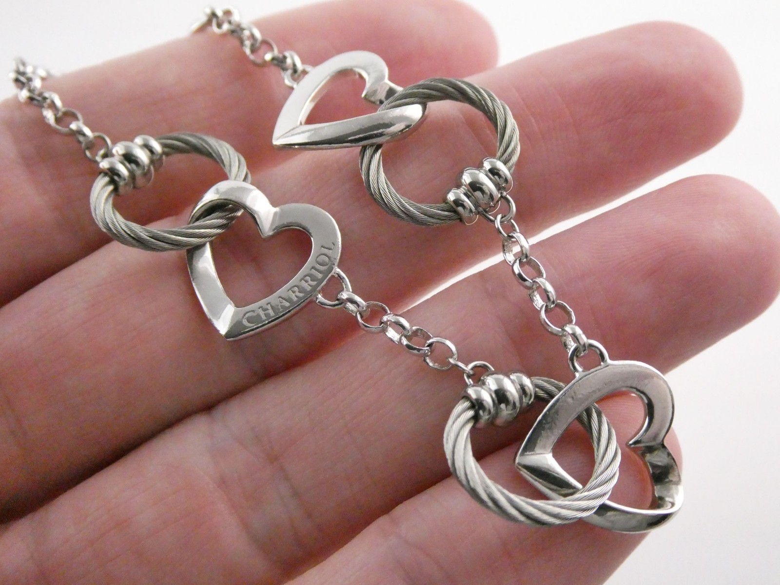 Charriol 100 Ways to Love Heart Link Sterling Silver Bracelet 7 Inches 9.1g