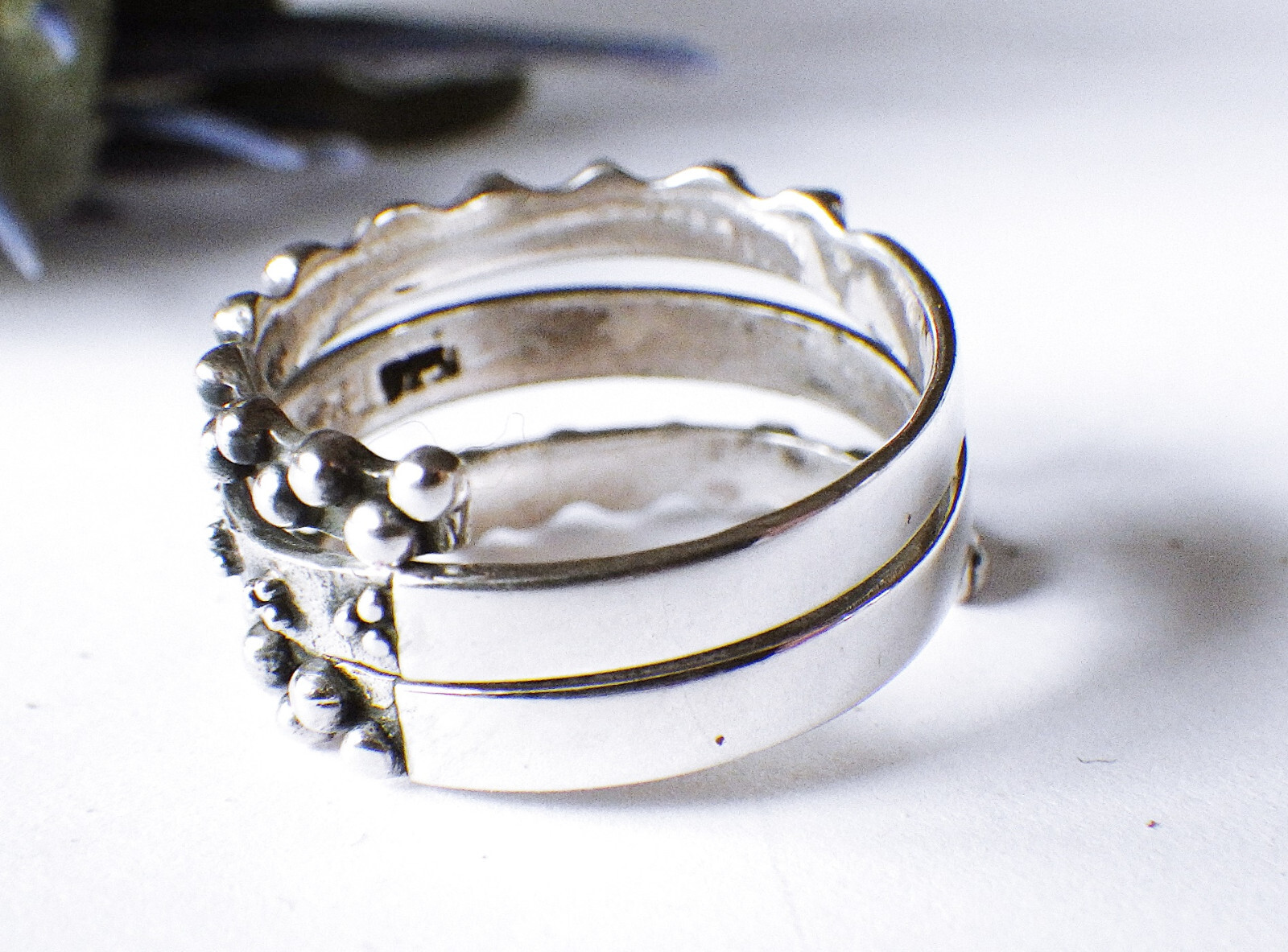 JEWELLERY PIECE RING 925 SILVER NEW 17 54 without stone filigree