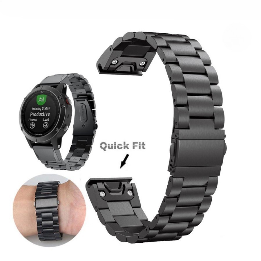 26mm QuickFit Stainless Steel Band For Garmin 8 51MM 7X 6X GPS/Pro 5X Plus 3/3HR
