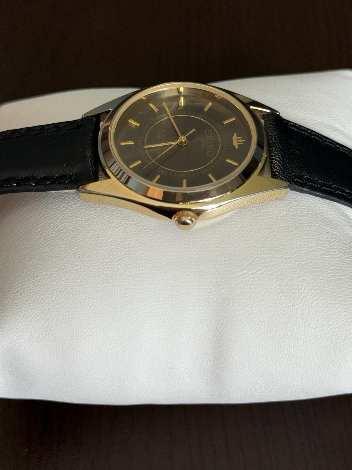 Vintage Seiko 5V30-6Y12R Men’s Quartz Dress Watch Gold Tone 35mm Runs Japan
