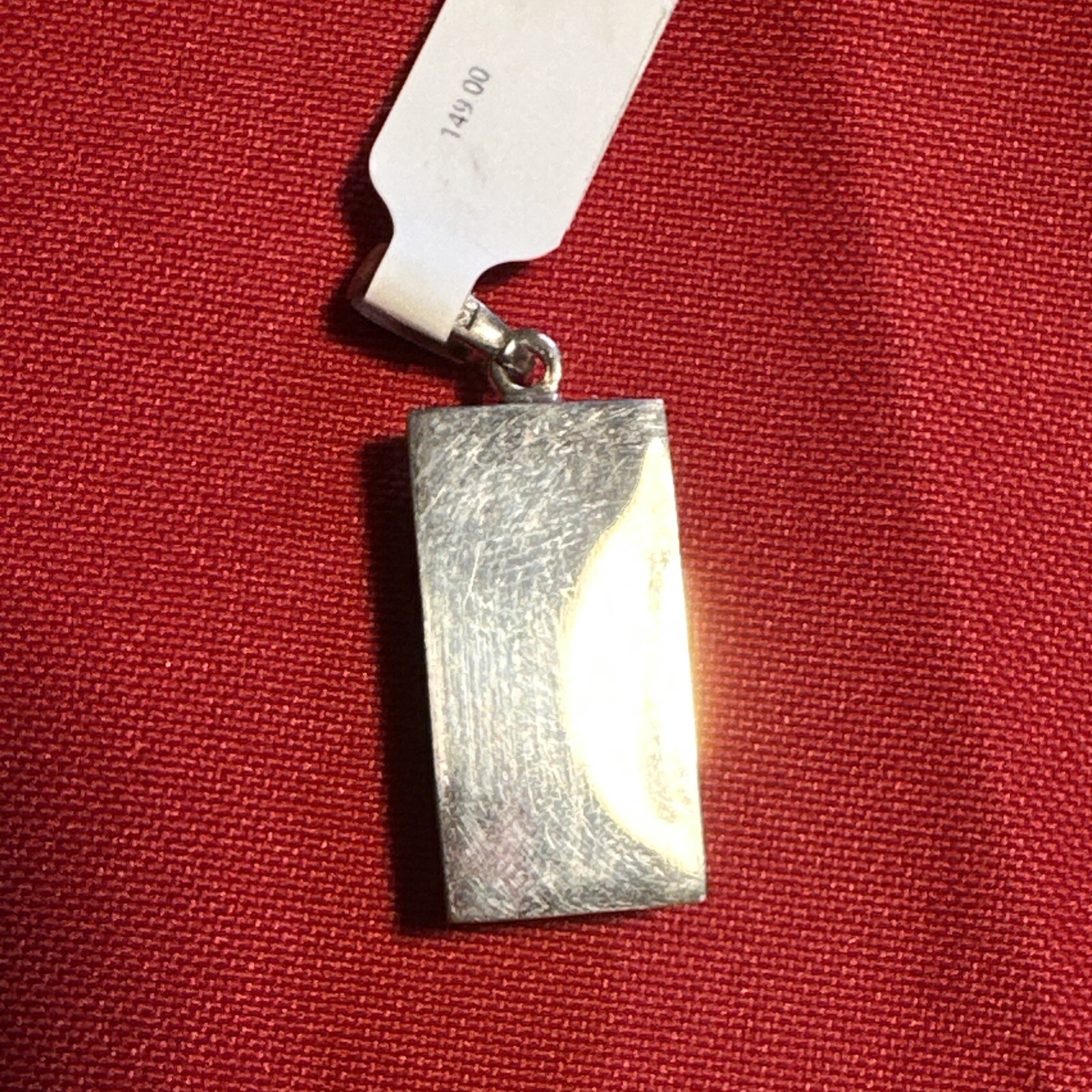Solid Sterling Silver Honey Baltic Amber Rectangular Pretty Pendant