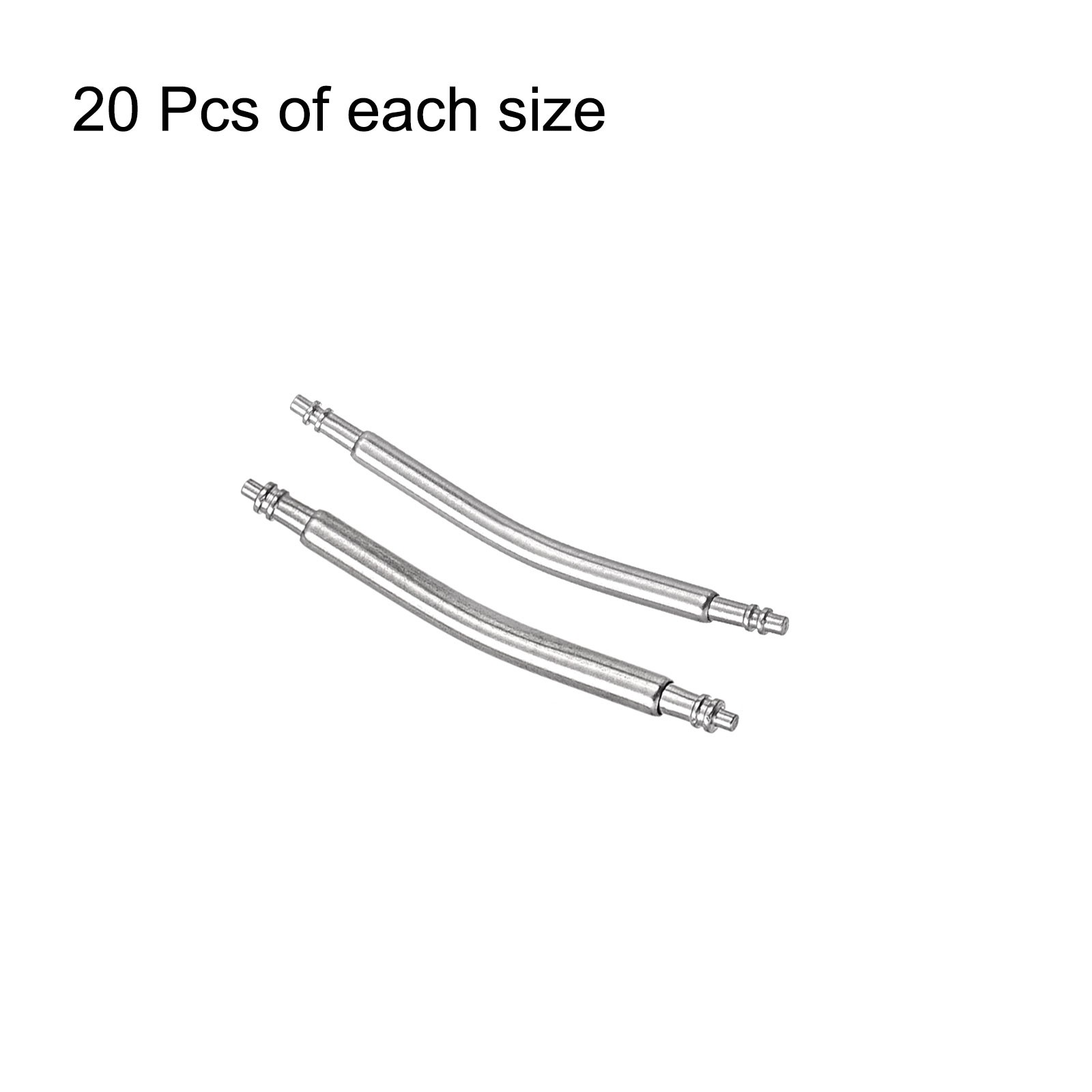 20mm Curved Spring Bar Pins 1.5mm 1.8mm Dia Metal Watch Band Link Pin 20pcs
