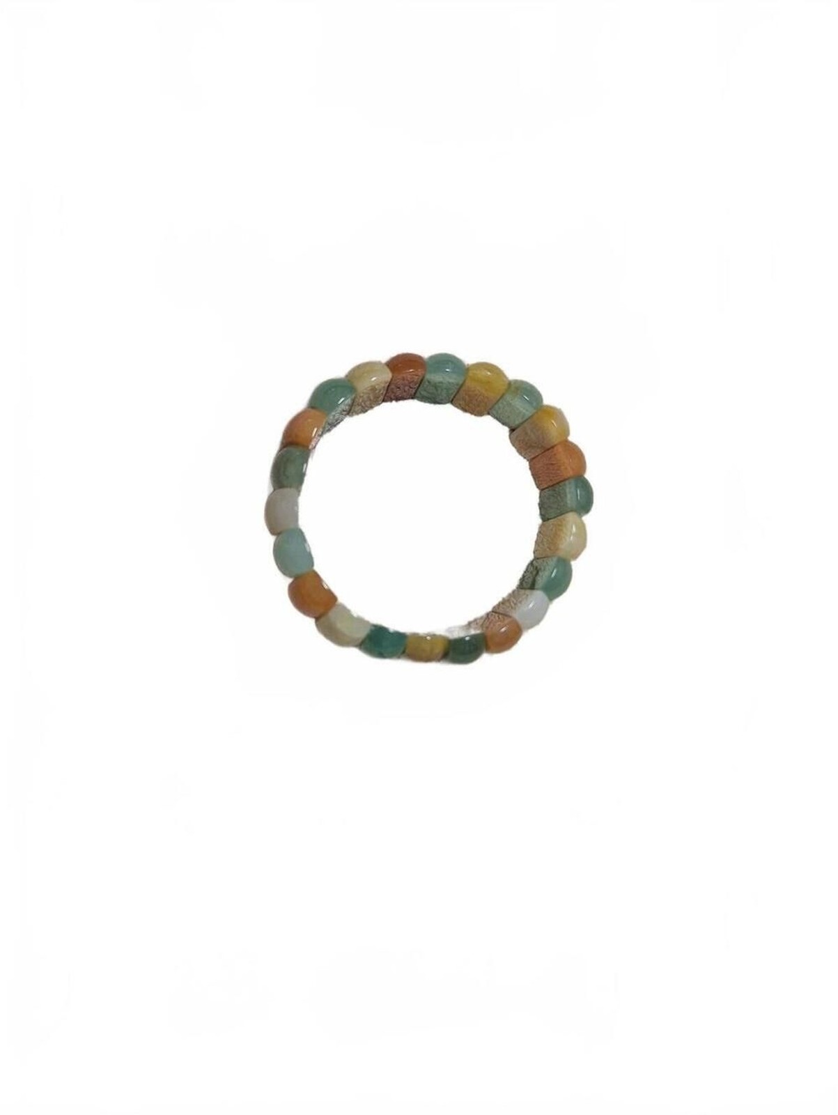 Adventurine stretch bracelet green blue orange yellow white fits up to 8 inches
