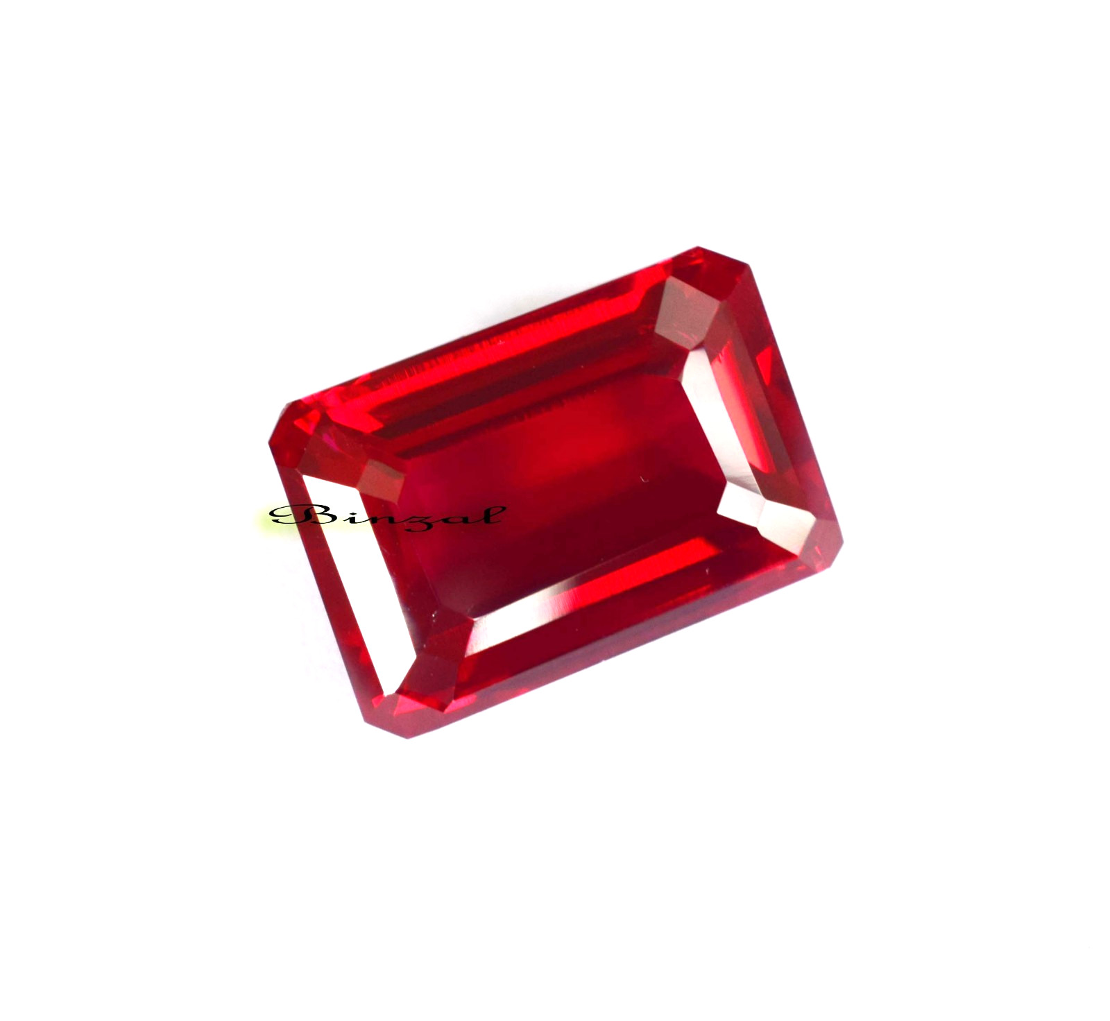 Rarely Found Ring Size 20-22 CT Myanmar’s Red Ruby Emerald Cut Loose Gemstone