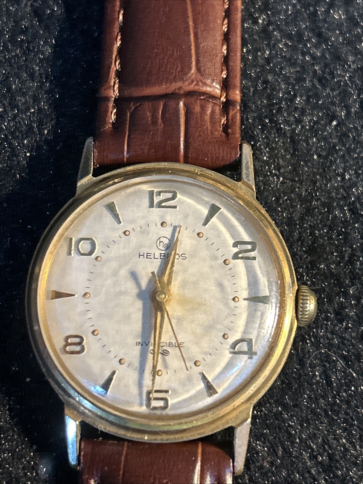 Vintage Helbros Invincible Men’s Watch Mechanical Hand Wind Gold Tone