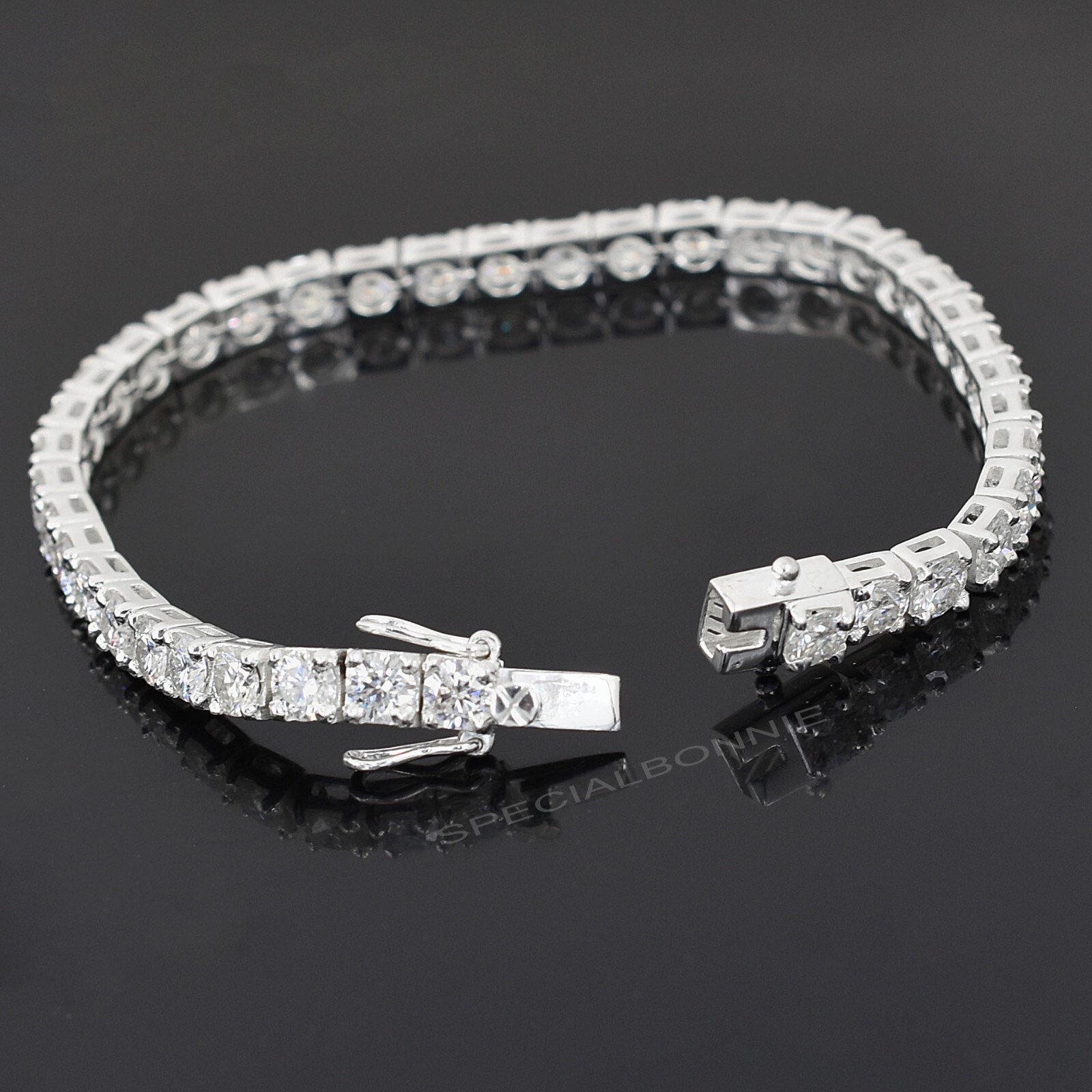 15.50Ct, 4.5mm Diamonds Tennis Bracelet-Great Shine & Luster! FREE Diamond studs