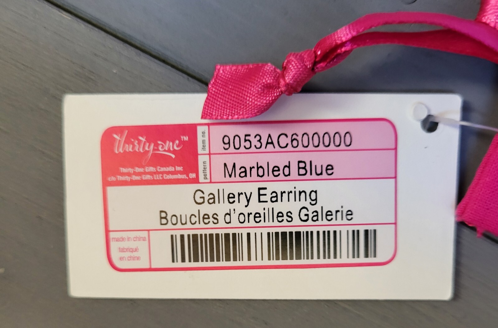 New Thirty One Dream Big Blue Marbled Earrings Leverback Silver Tone 1” Square