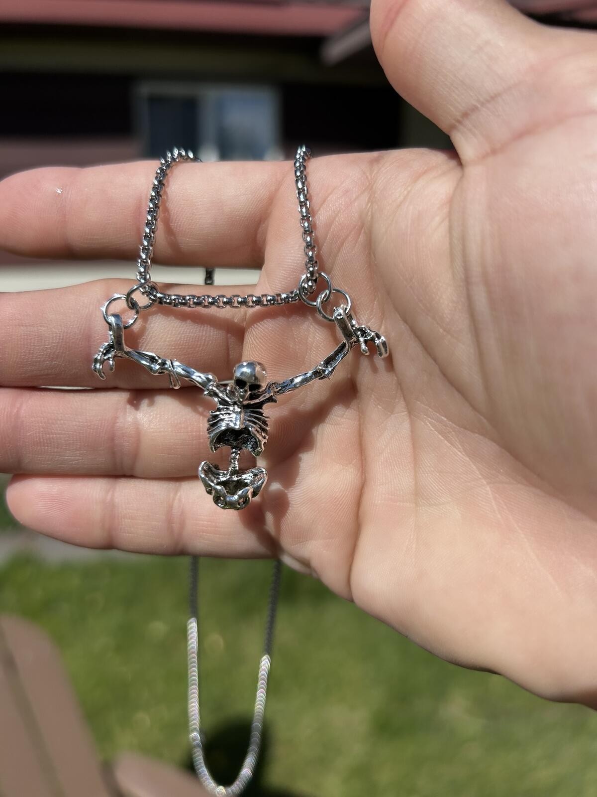 Lot of 3 Silver-Tone Gothic Pendant Necklaces