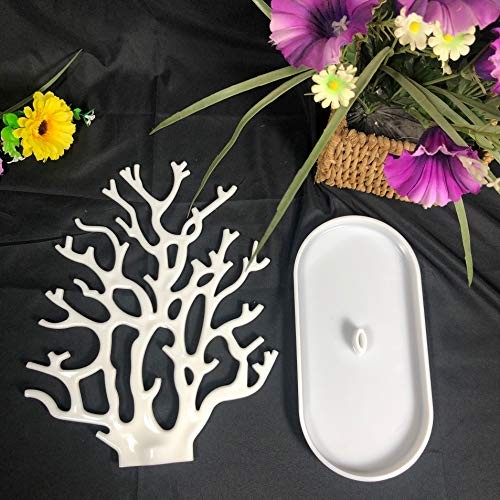 Coral Tree Jewelry Hanging Stand Display Table Top Necklace Bracelet White