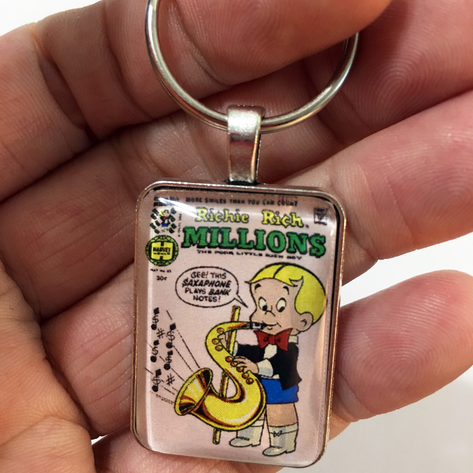 Richie Rich Millions #83 Cover Key Ring or Necklace Classic Comic Book Jewelry