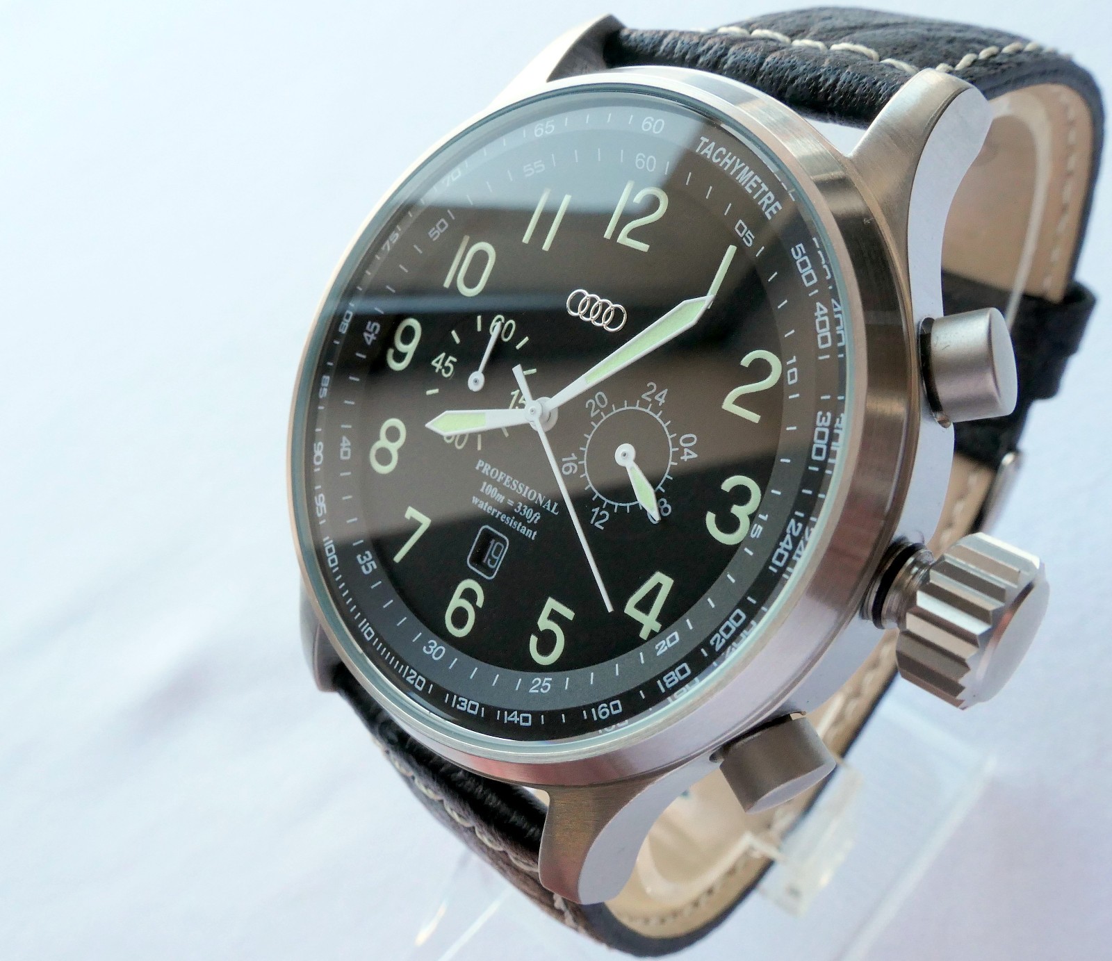 Audi RS S Motorsport Racing Pilot Car Accessory Driver Sport Chronograph Watch