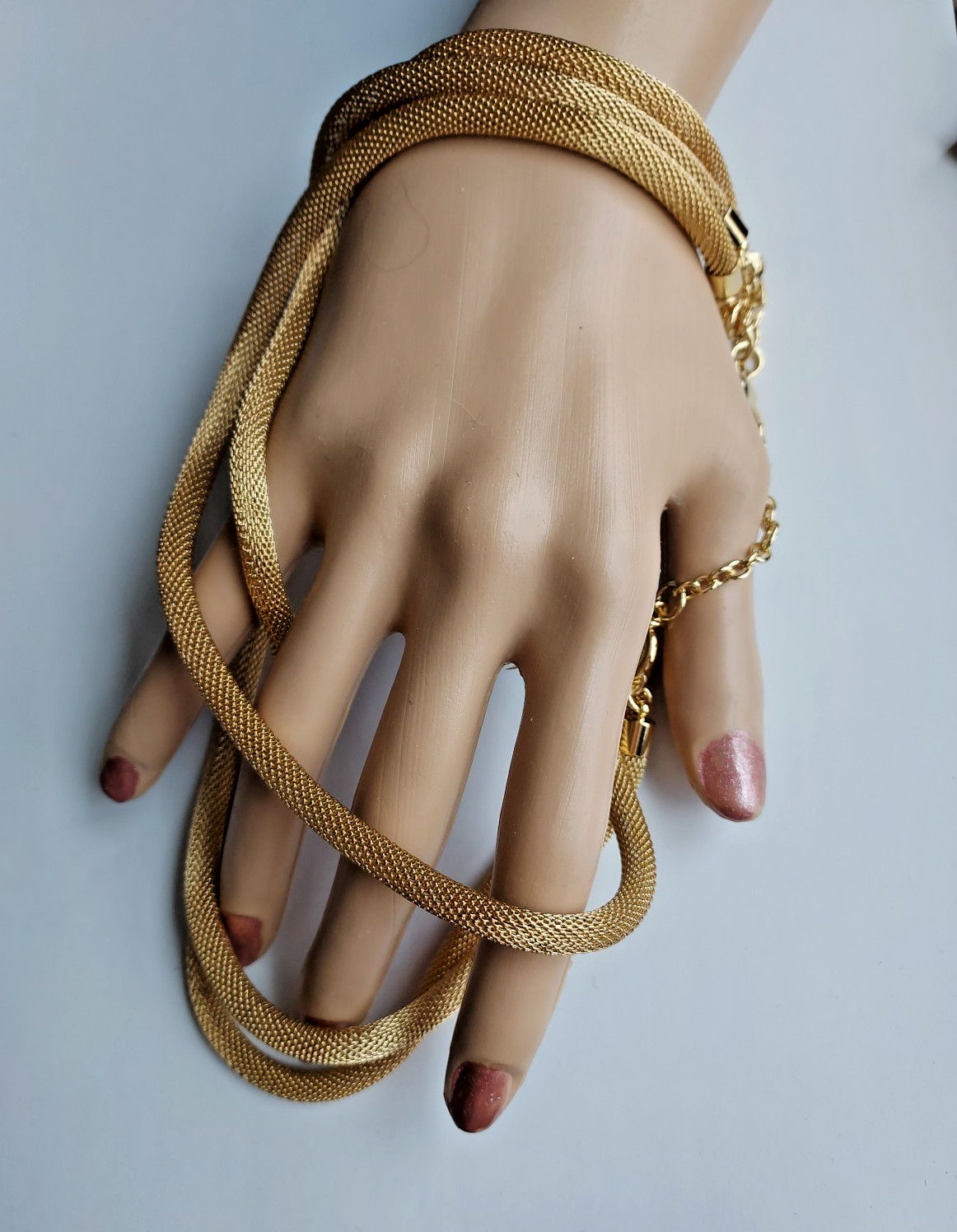 CaBi Triple Strand Adjustable Necklace Interchangable Bracelet “TROIS” Gold Tone