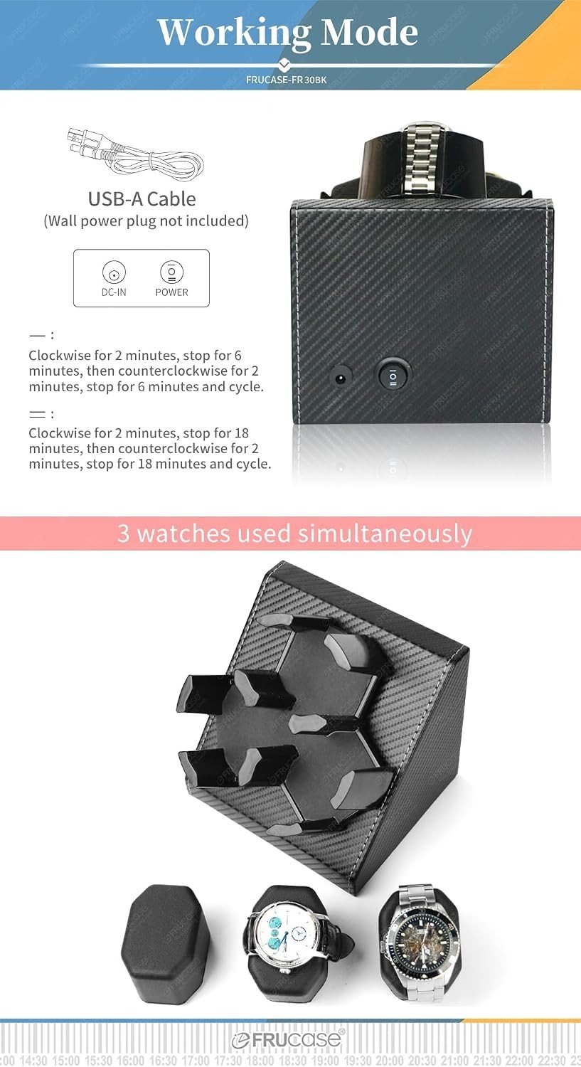 Elegant USB Powered Watch Winder with Super Silent Motor – Keeps Watches Wound