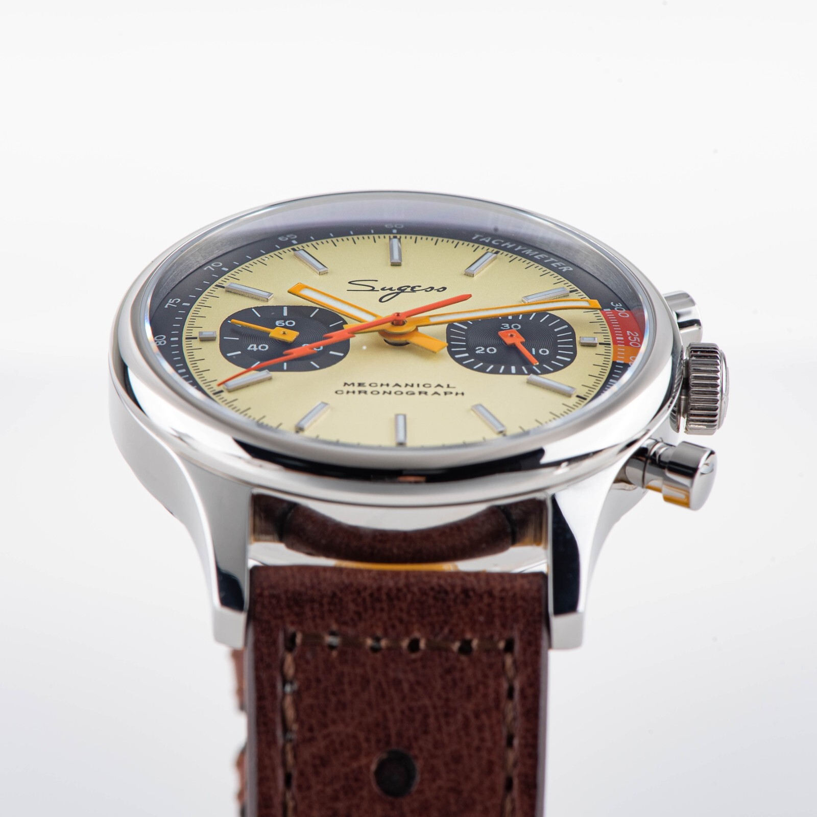 Seagull Sugess ST1901 Panda 40mm Cream V2 Racing Chronograph Sapphire 1963 BNIBr