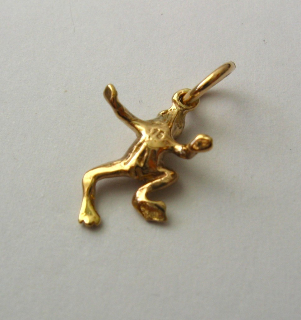 GENUINE SOLID 9ct 9K YELLOW GOLD 3D Frog Animal Charm Pendant