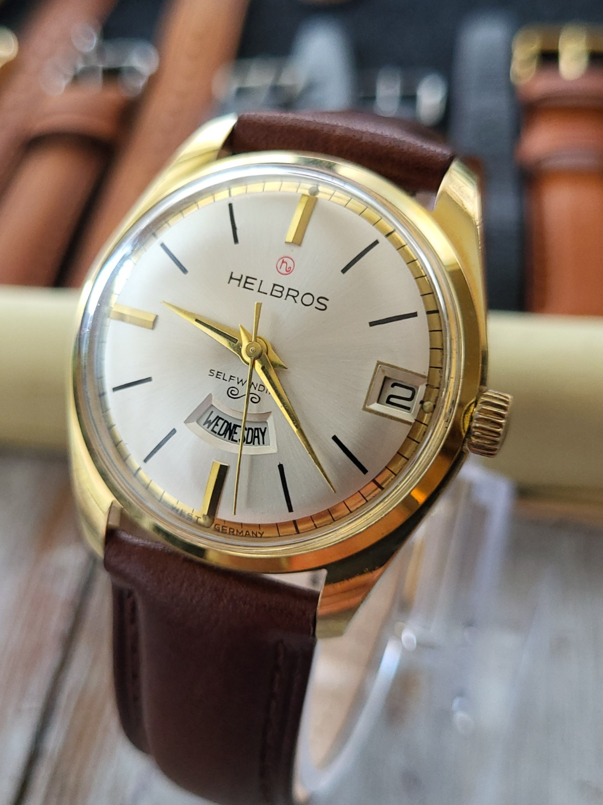Helbros automatic D/D mens vintage G.P watch (just fully serviced).