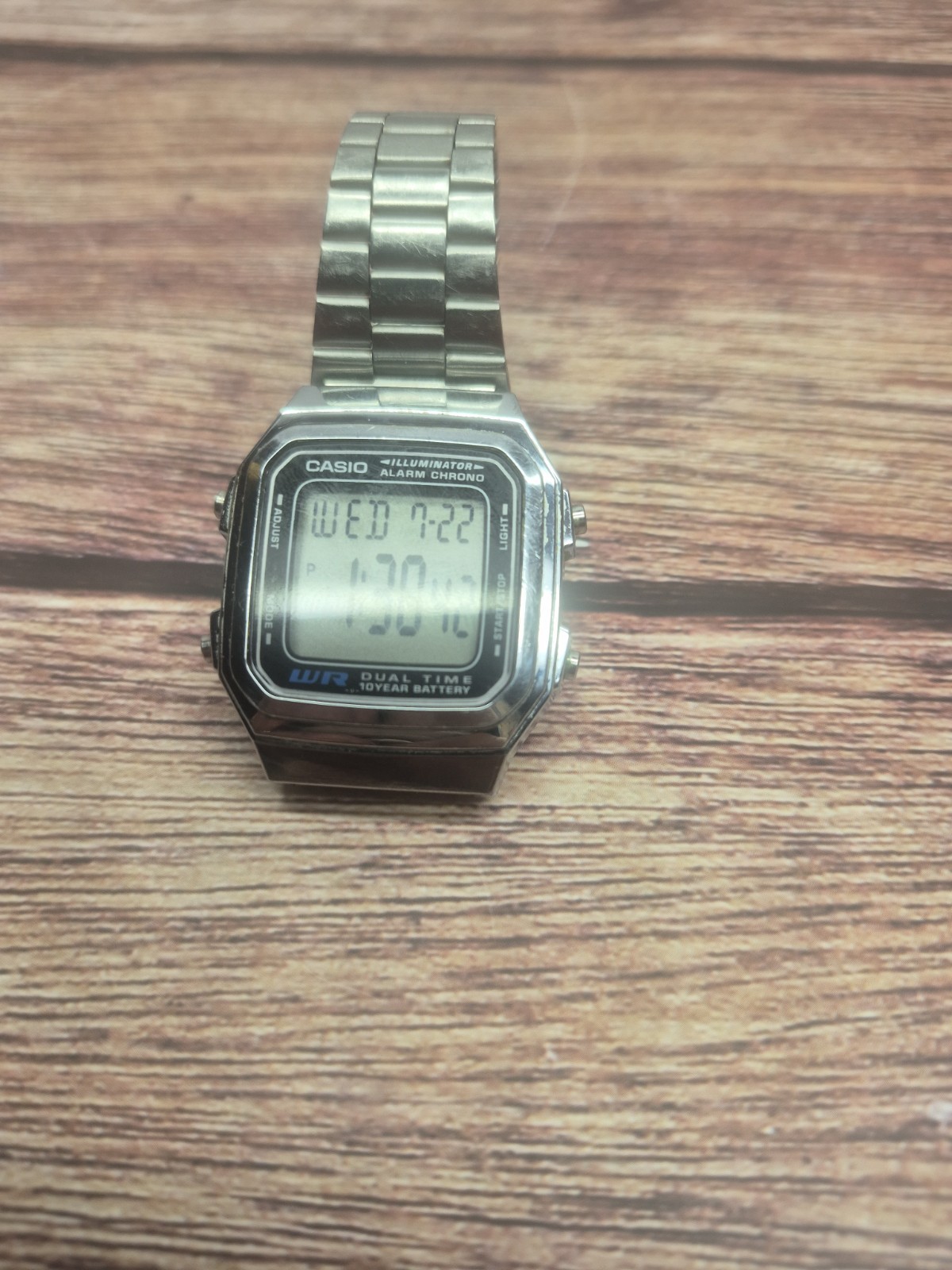 Casio A178W Vintage Digital Men’s Watch Silver Stainless Steel Illuminator Dual