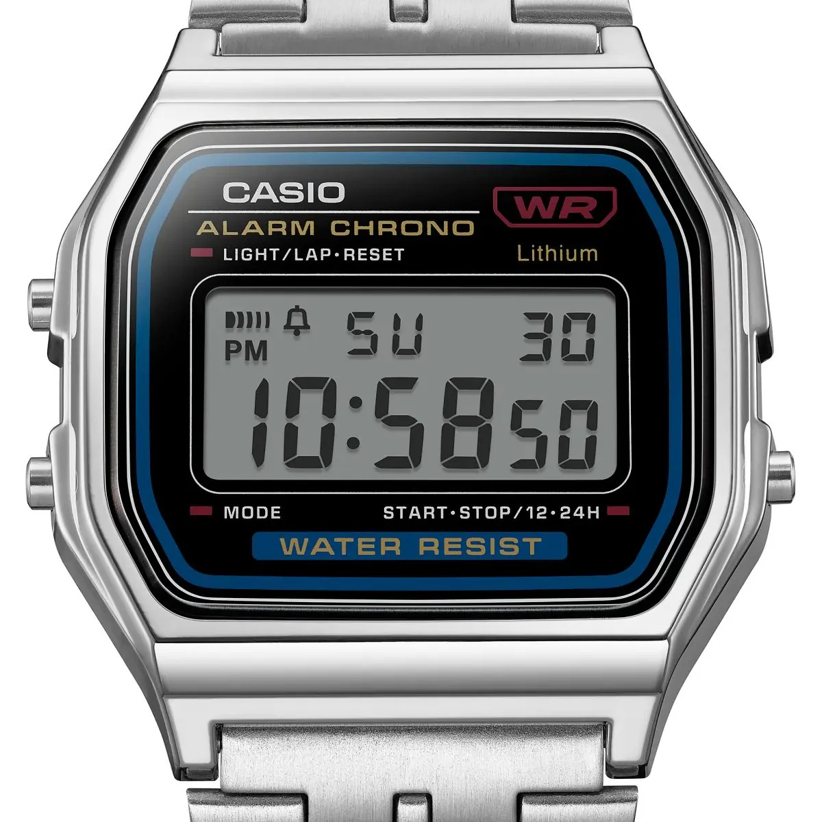 Casio A159W -Digital Watch Stainless Steel Classic Retro Unisex NEW Alarm Chrono