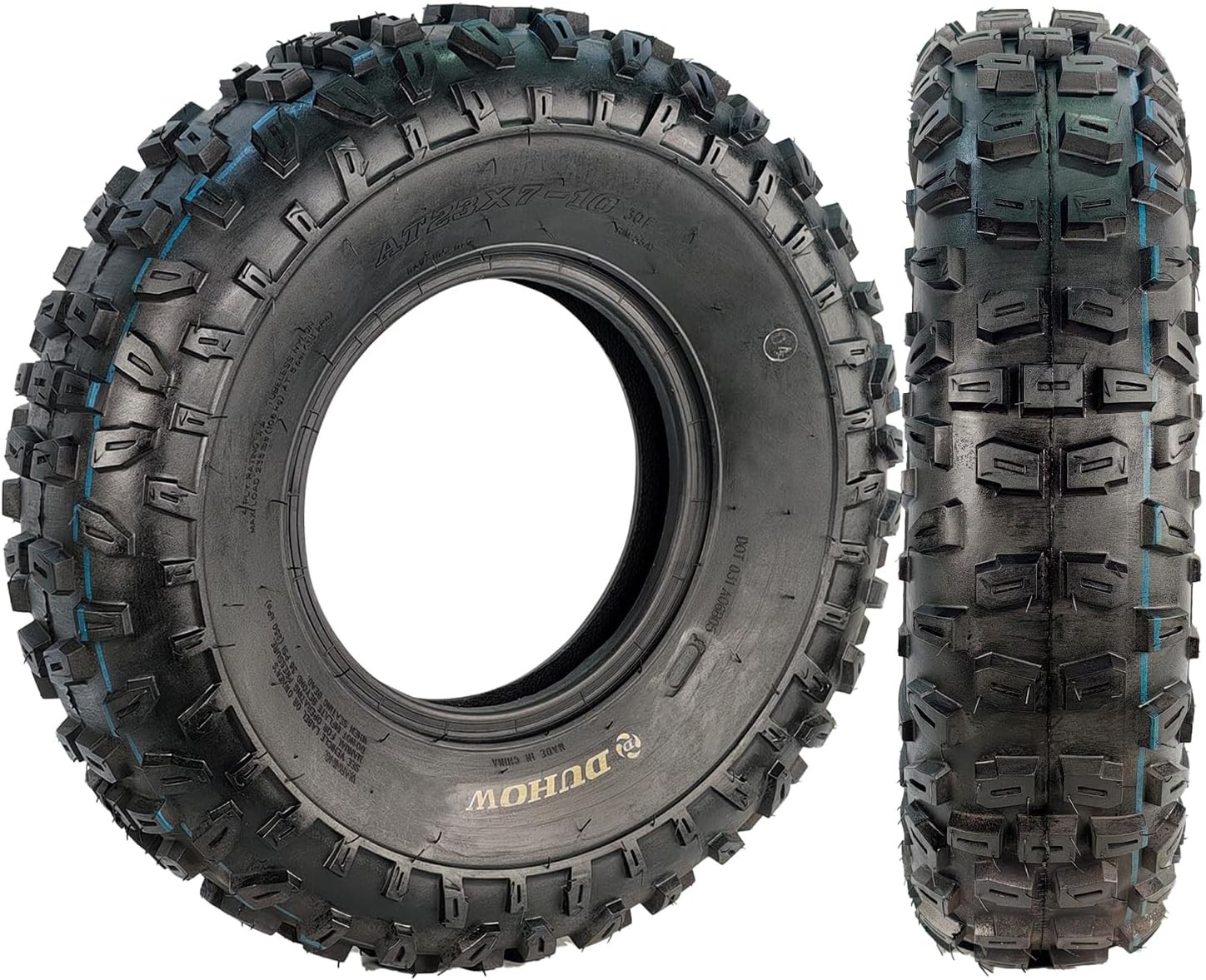 2 Packs 6PR Tubeless ATV Tires, All-Terrain Off-Road Replacement Tires, 23X7-10