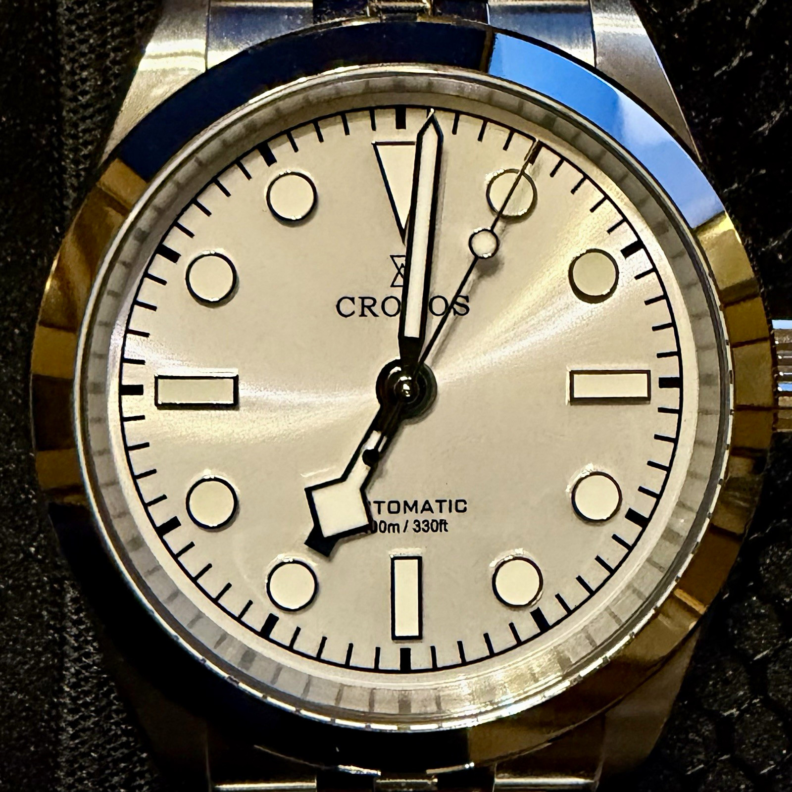 CRONOS BB36 36mm White/Silver with case, papers, tools, links, warranty card