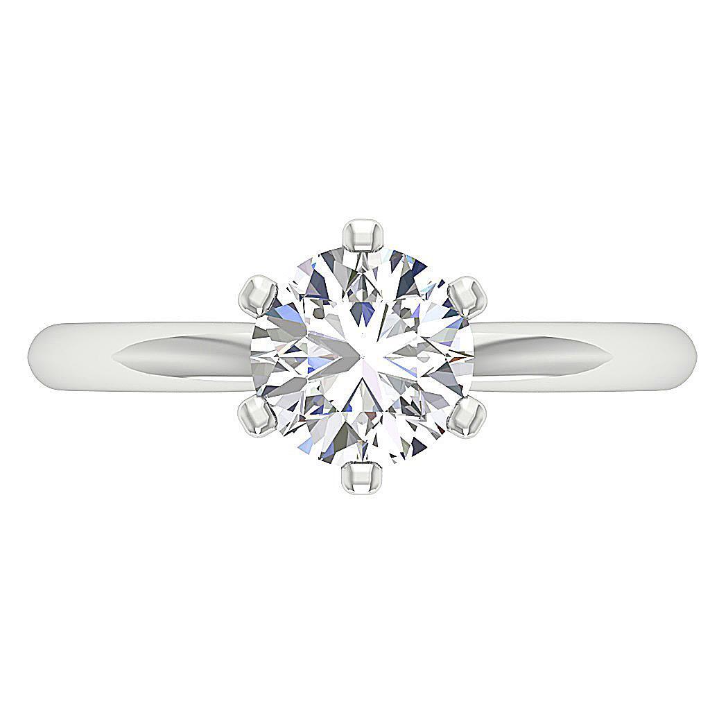 14K Solid Gold I2 I 1.27 Ct Natural Diamond Solitaire Wedding Ring 6 Prong Set