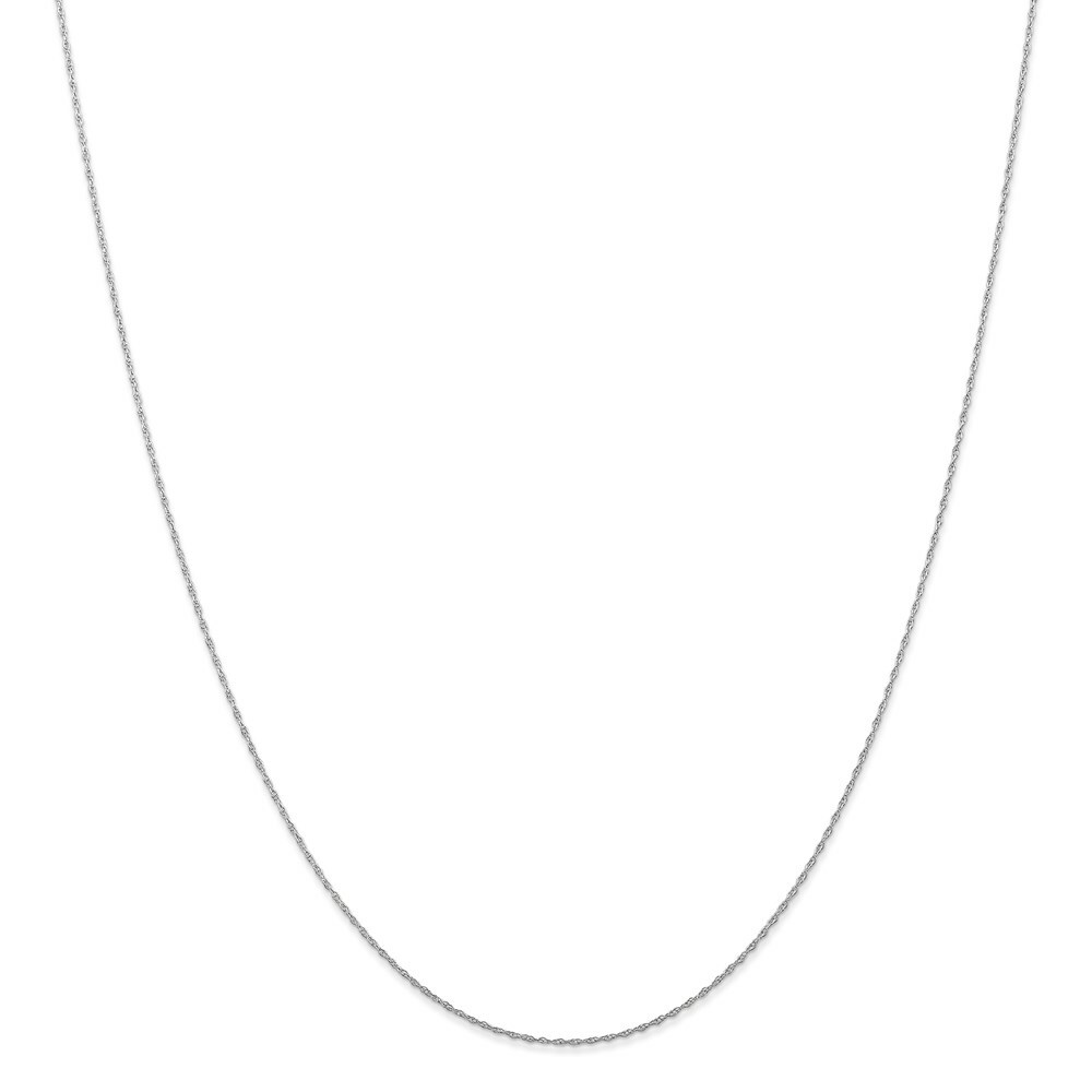Real 10kt White Gold .5mm Carded Cable Rope Chain; 22 inch