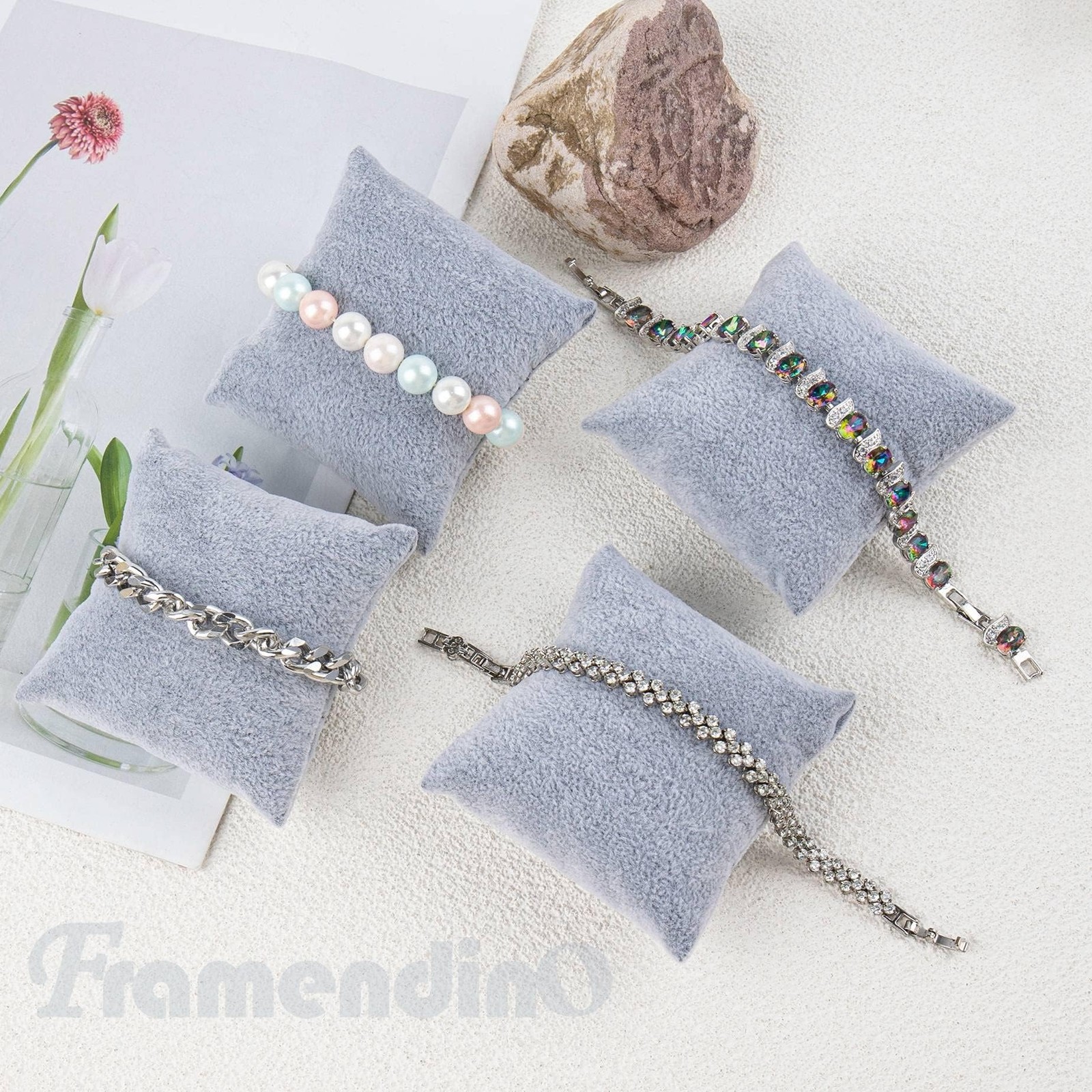 , 20 Pack Gray Velvet Watch Pillow Bracelets Pillows Bangle Cushions Jewelry …