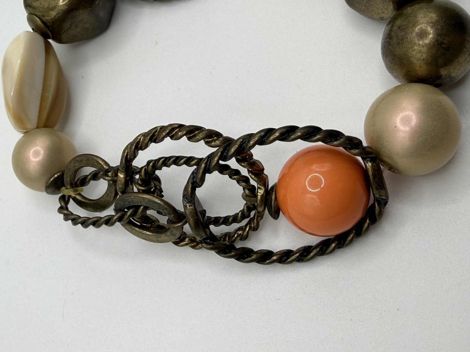 MULTICOLOR BEADED CHAIN BRACELET WOMENS PLASTIC RESIN BOHO STATEMENT JEWELRY
