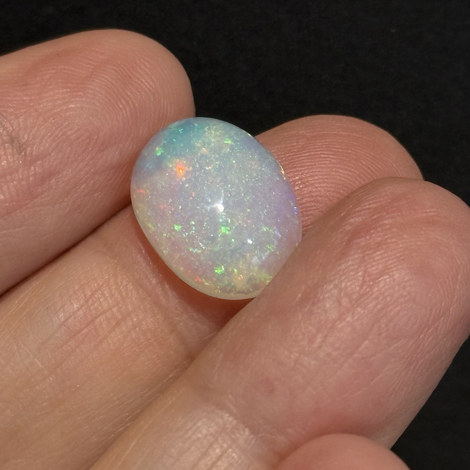 4.25ct 16×11.7x5mm Stardust Galaxy Pin Fire Ethiopian Welo Opal Oval Cabochon