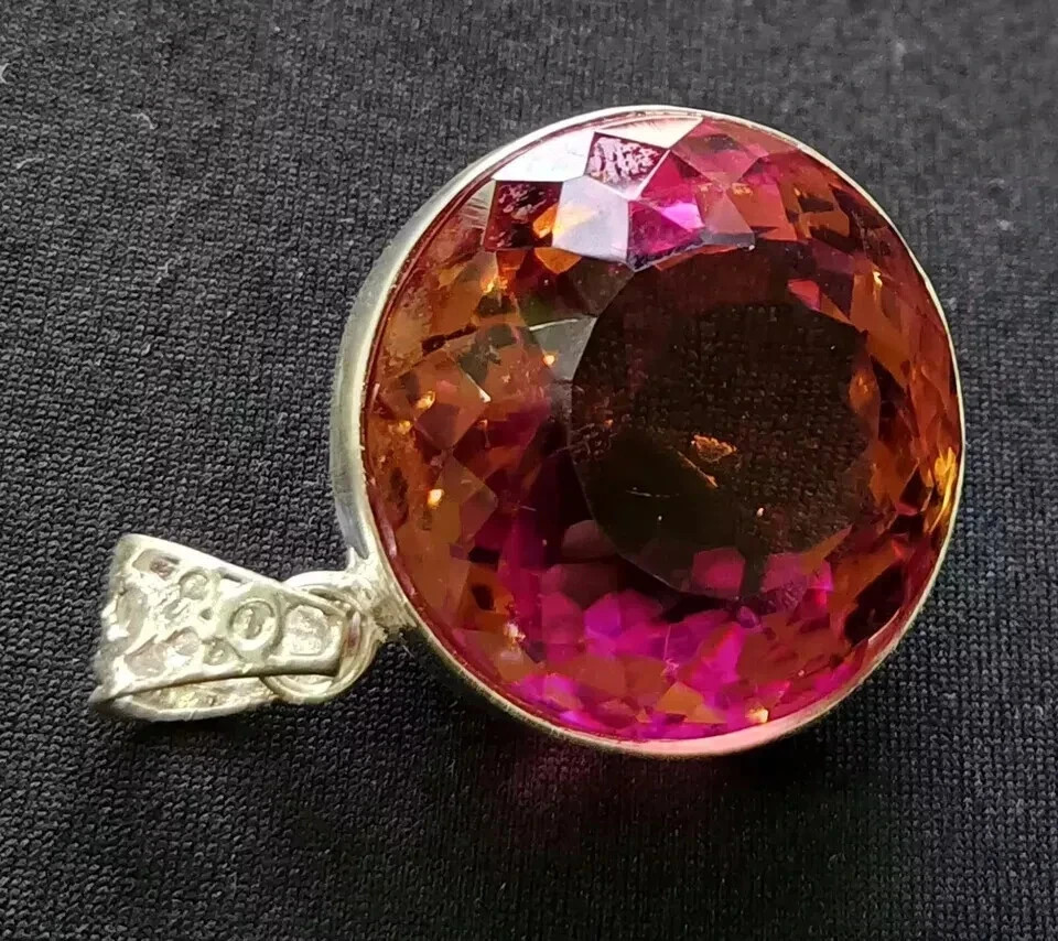Natural 54.5 CT+ Certified Zultanite 7 Color Gemstone Pendant 925 Silver Jewelry
