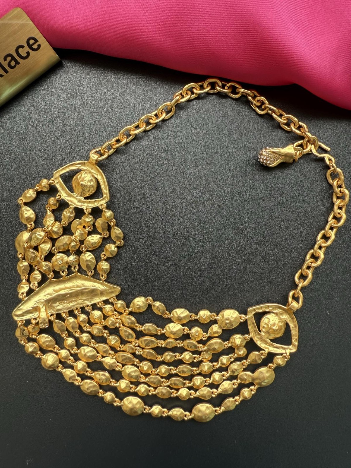 Schiaparelli Multi Strand Cz Necklace