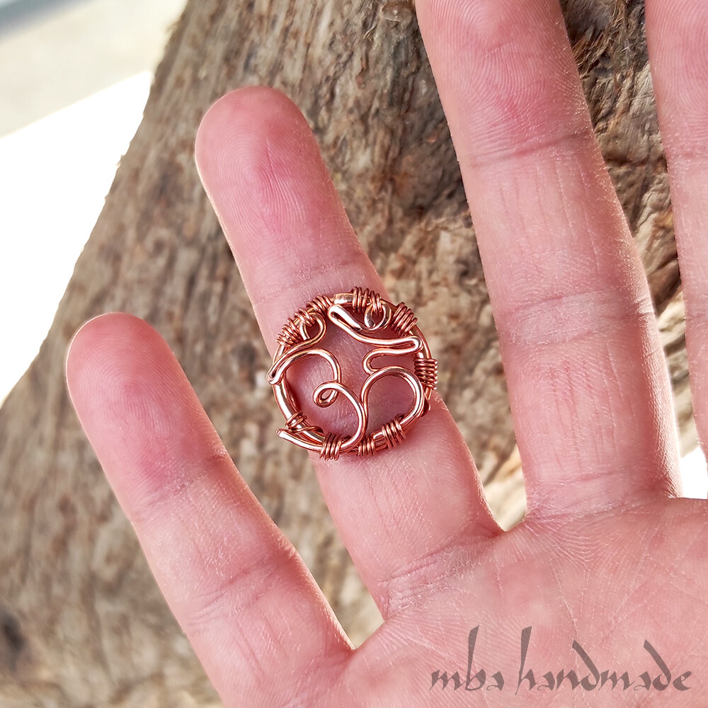 OM AUM ॐ Ring Pure Copper Any Size Handmade Unique Jewelry – Spiritual Jewelry