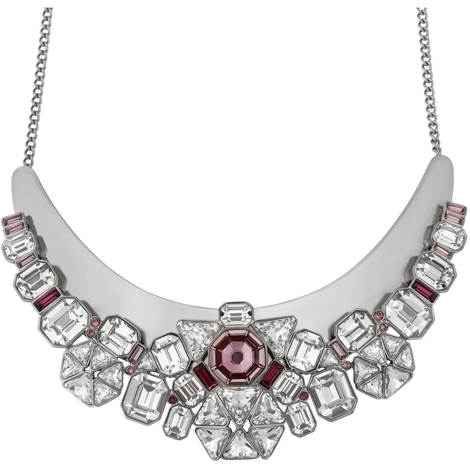 Swarovski Women’s Necklace Diana Palladium Plated with Multi-Stone Bib 5141353
