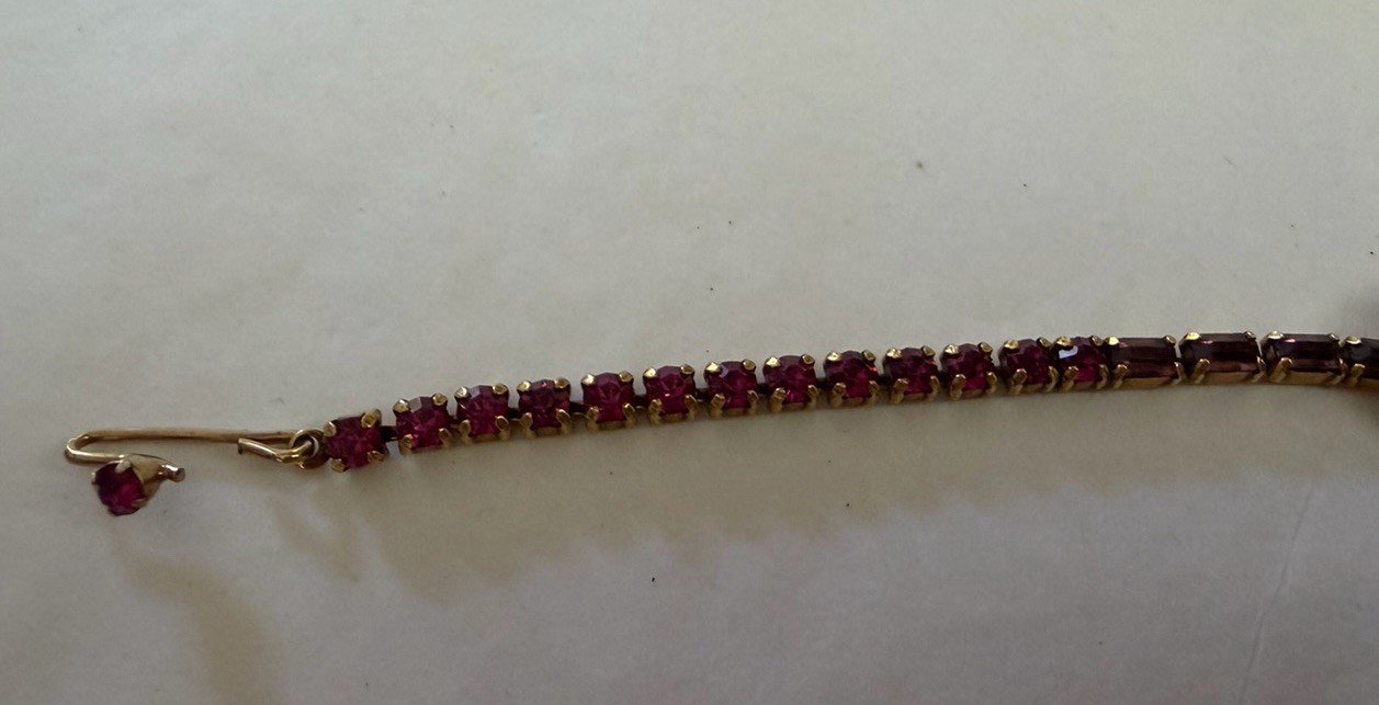 Vintage HOBE Signed Necklace Bracelet Clip On Earrings Multicolored Crystals Set
