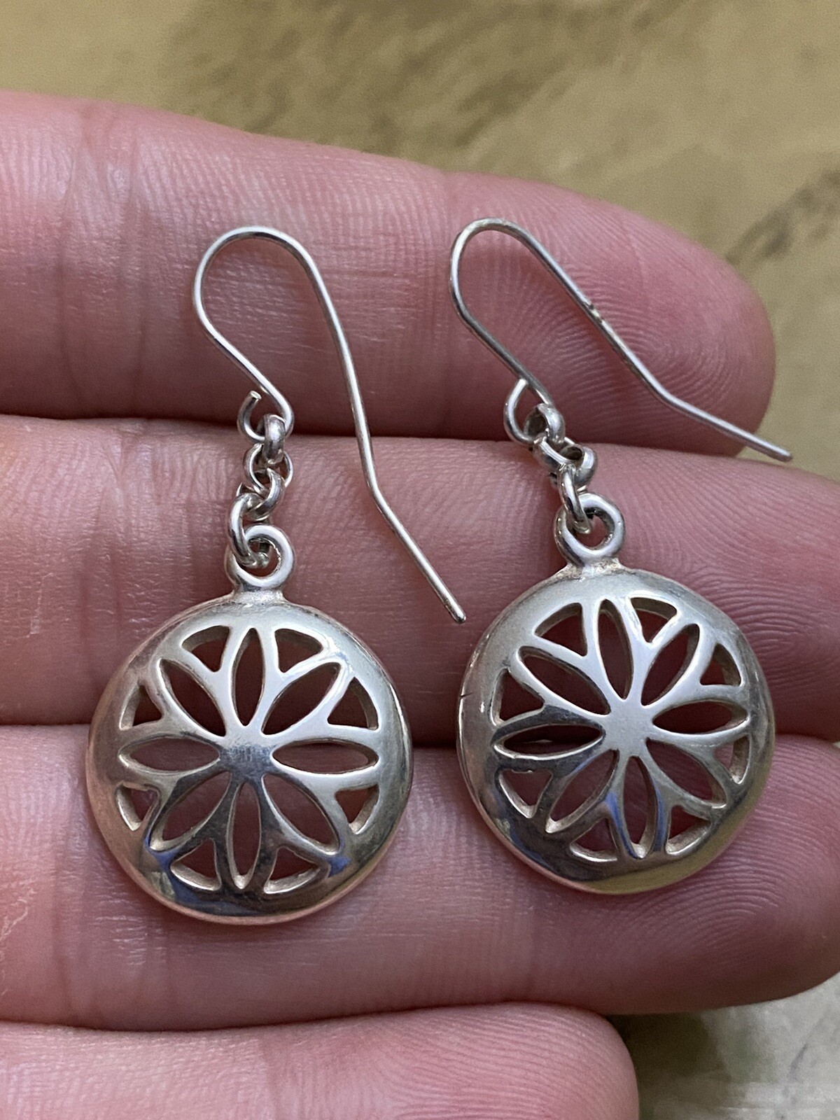 Vintage Signed A. Lautz Tana 925 silver Handmade Modernist Earrings Norway