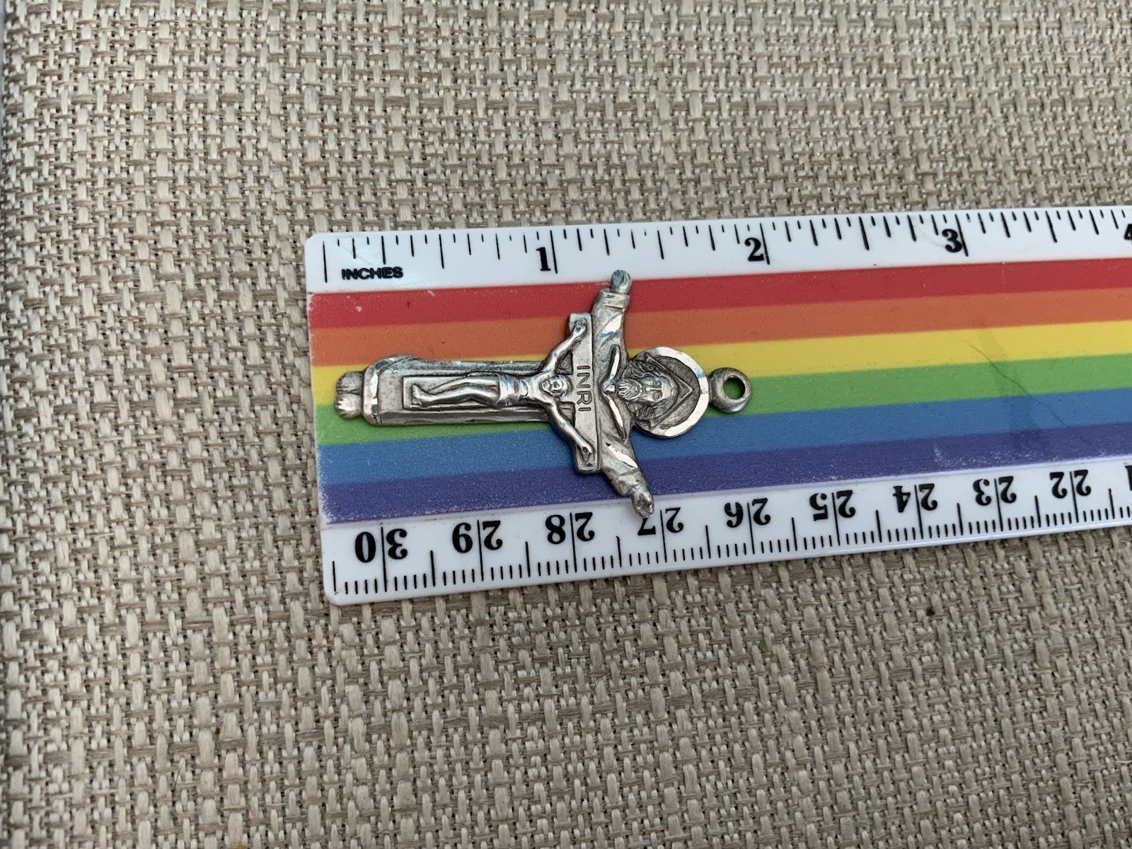 Sterling Silver Bliss Trinity Father Son Holy Spirit Cross Crucifix Pendant 6g