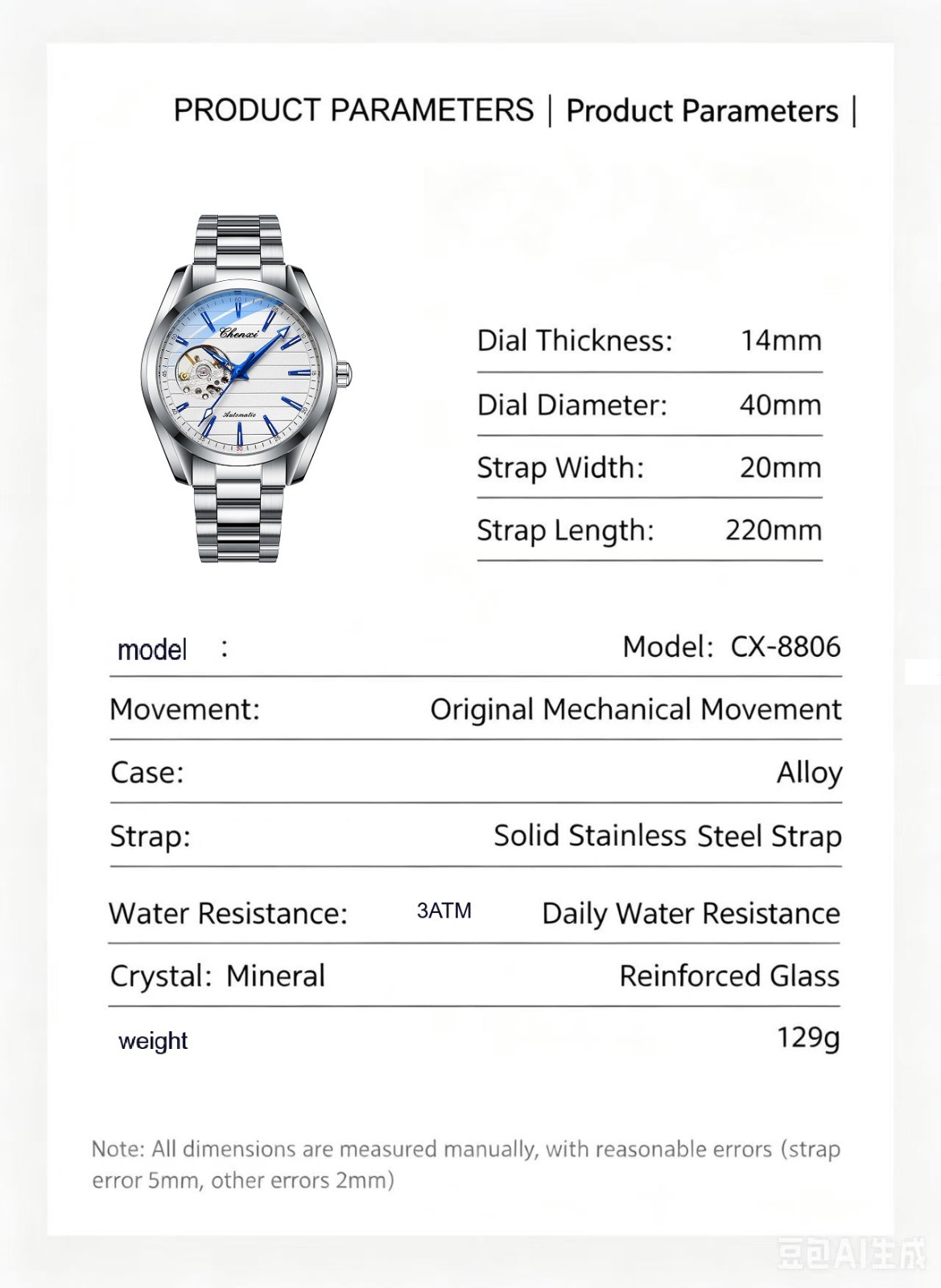Men’s Automatic Mechanical Watch Classic Wristwatch business Self-winding Gift
