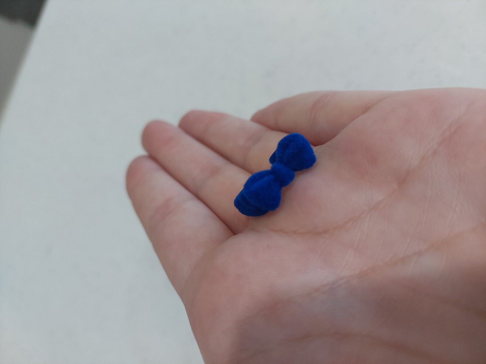 Kawaii Japanese Imported Flocked Fuzzy Ribbon Bow Ring Adjustable BLUE K-Pop