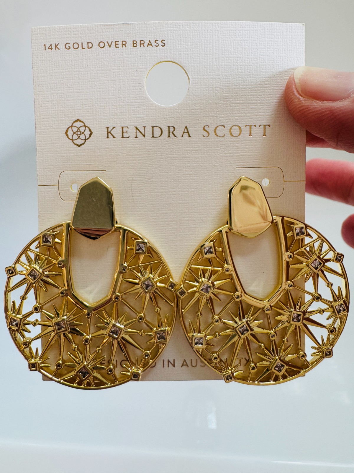 Kendra Scott 14K Gold over Brass Nova Statement Earrings *NWT* (Retired Style)