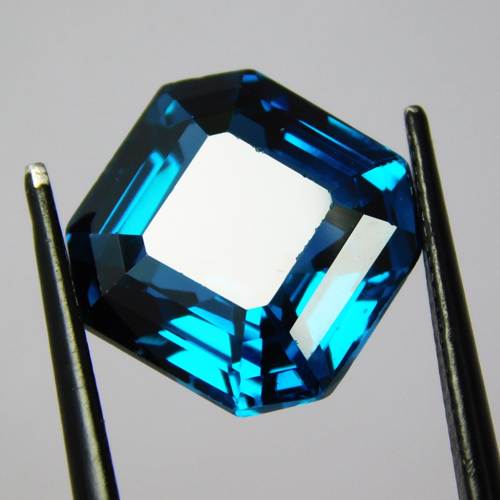 Natural Certified 10.30 ct. Indicolite Blue Tourmaline Asscher Cut Gemstone