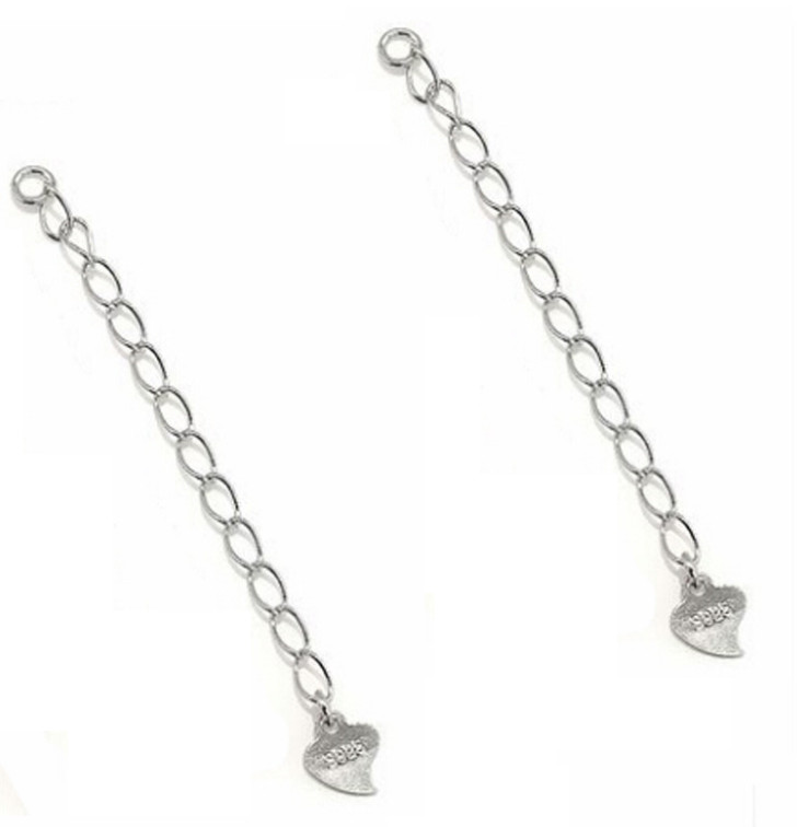 2/5 Pieces 5cm/2″ 925 Sterling silver Extension Chain Necklace Extender Findings