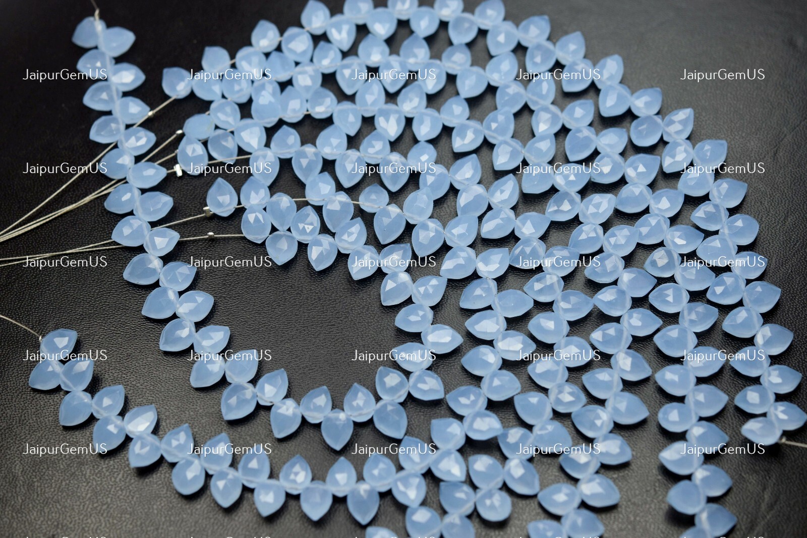 7 Inches Strand, Holly Blue Quartz Faceted Fancy Pear Shape Size-8.00mm Approx